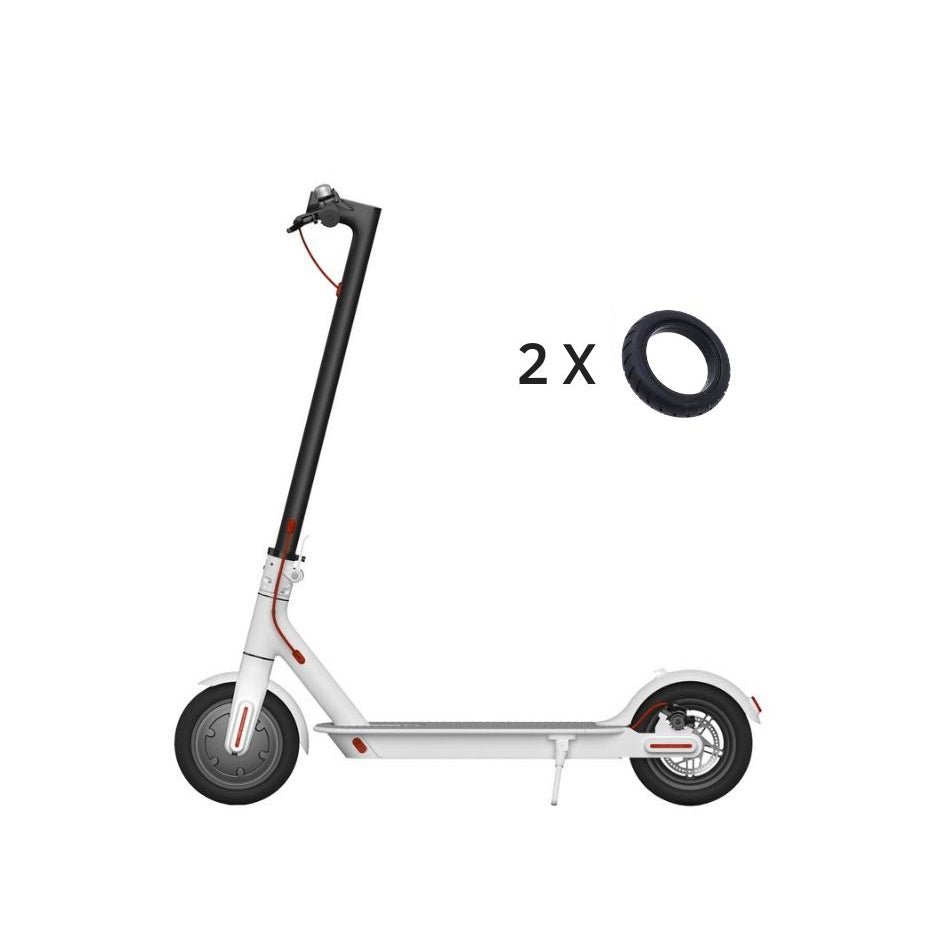 White Xiaomi M365 Electric Scooter (Additional Solid Tyres Included)